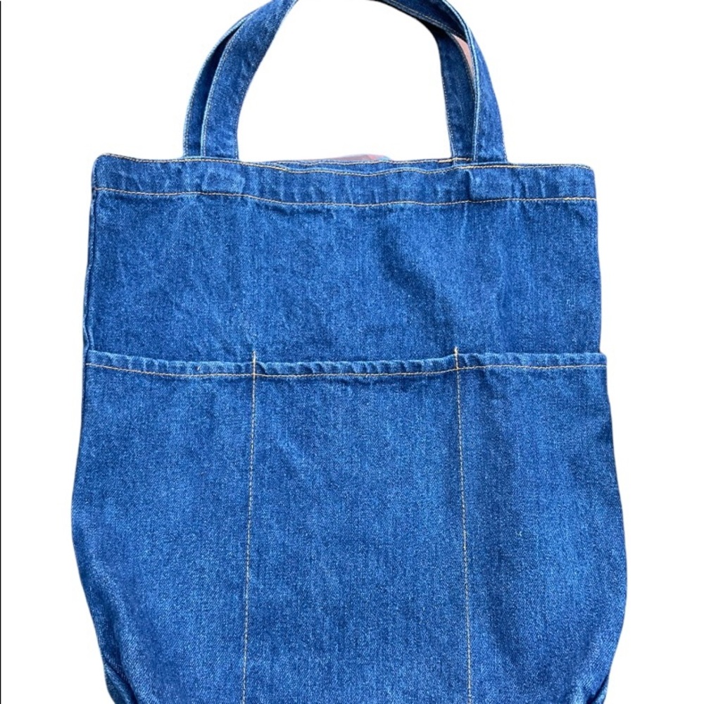 Denim Medium Tote with pockets